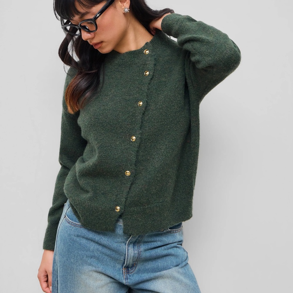 Cider Button-Up Sweater - Dark Green